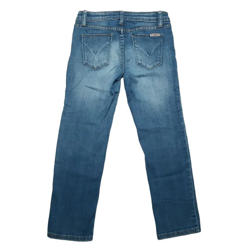 Hudson Jeans Girls 10 Blue Straight Leg Stretch Medium Wash 22 in Inseam‎